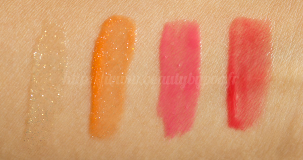 Dior : #224 Or Sunrise, #542 Orange Paréo, #664 Rose Bikini & #854 Rouge Croisière - Dior Addict Ultra-Gloss / Summer Mix - Eté 2012
