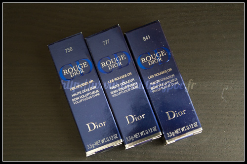 Dior : Rouge Dior #758 Constellation, #777 Fantasque & #841 Belle de Nuit / Les Rouges Or - Noël 2011