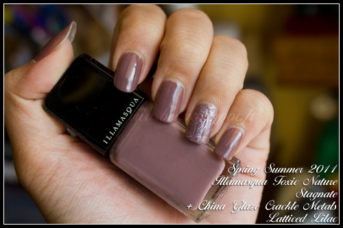 Illamasqua Stagnate Toxic Nature Spring Summer 2011 + China Glaze Crackle Metals Latticed Lilac