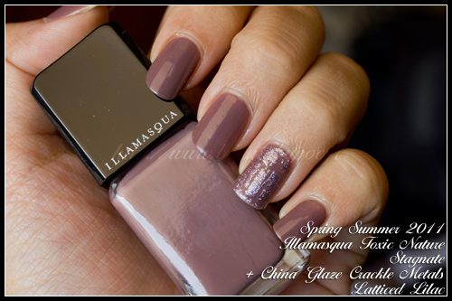 Illamasqua Stagnate Toxic Nature Spring Summer 2011 + China Glaze Crackle Metals Latticed Lilac