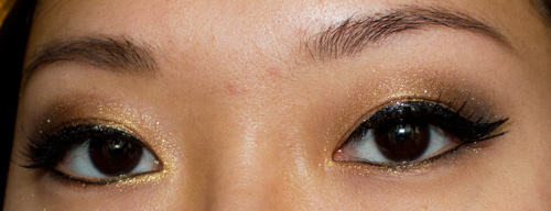 Make-up #70 : De l'or, des faux-cils, du liner ! - MU de fêtes :)