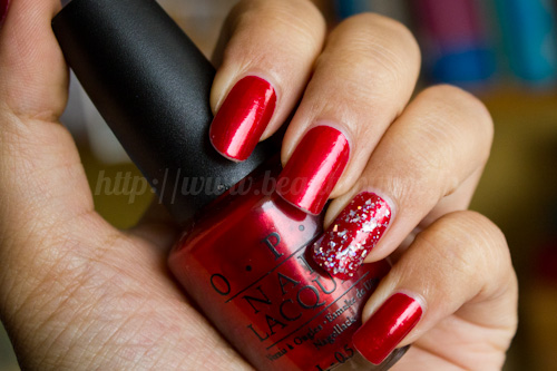 OPI : Danke-Shiny Red - Germany Collection + Nails Inc Burlington Arcade - Nail Jewellery