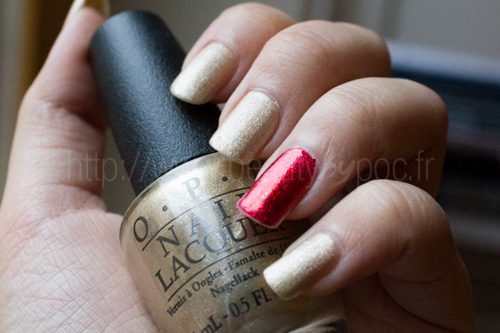 Manucure de Noël - OPI : Love. Angel. Music. Baby. (Collection Gwen Stefani) + China Glaze Ring in the Red 