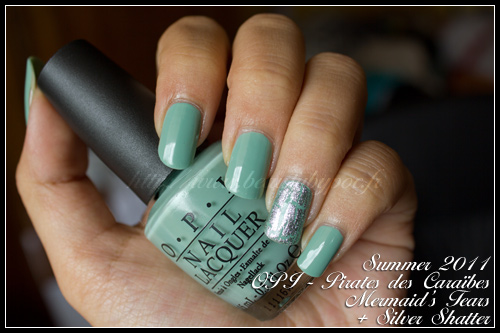 OPI Mermaid's Tears + Silver Shatter - Pirates of Caribbeans / Summer 2011